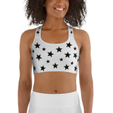 White Stars Sports Bra