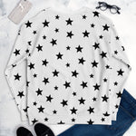 White Stars Crew Neck