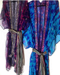 Indigo Indian Beaded silk kimono